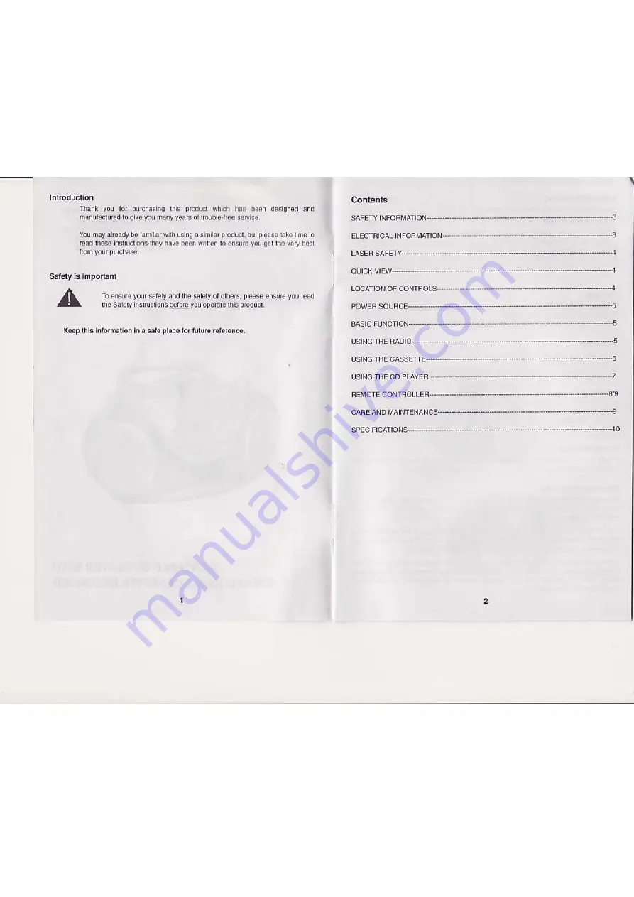 Lasonic CDP-690 Instruction Manual Download Page 2