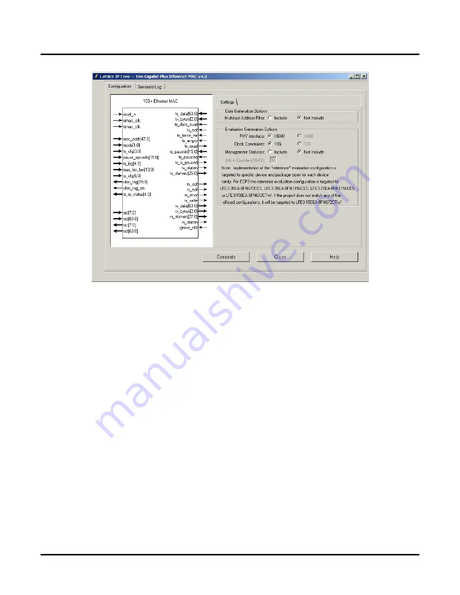 Lattice Semiconductor 10 Gb+ Ethernet MAC IP User Manual Download Page 18