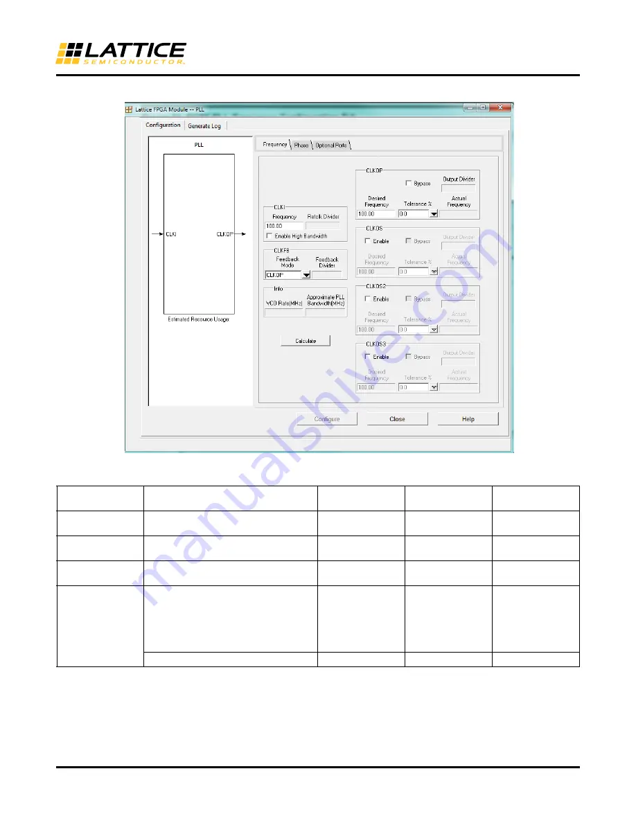 Lattice Semiconductor sysCLOCK ECP5 Usage Manual Download Page 34