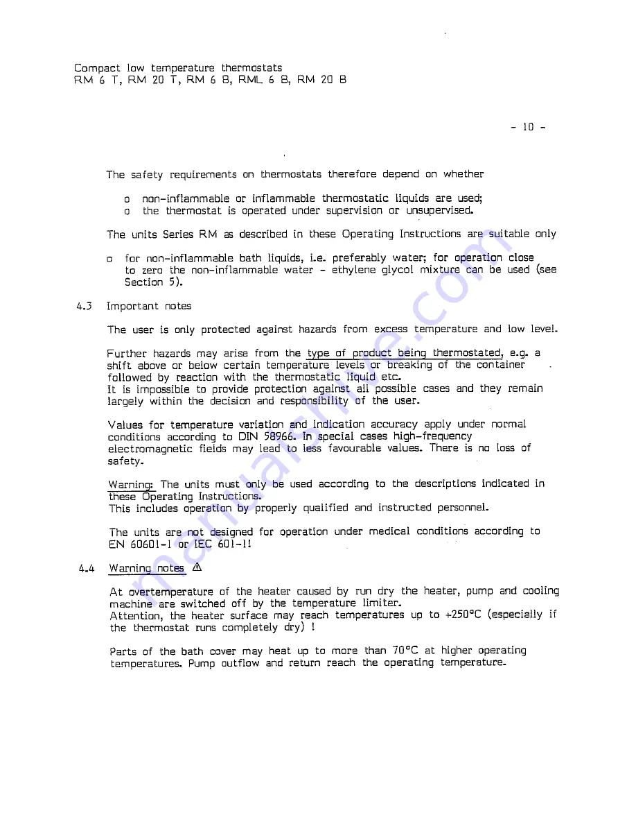 Lauda RM 6 T Operating Instructions Manual Download Page 14