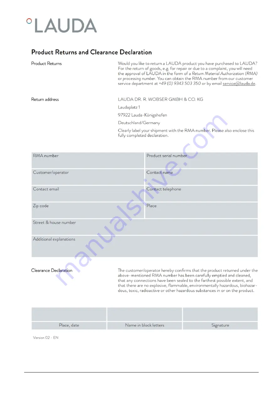 Lauda Viscotemp 15 G Operation Manual Download Page 129