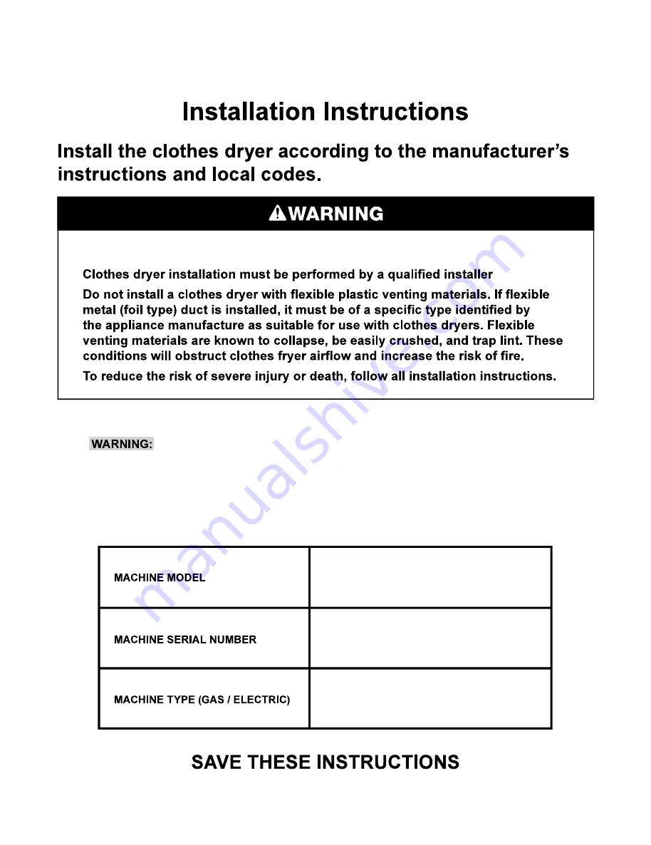 Laundrylux Wascomat Encore DLHF0315CEMI Installation Manual Download Page 5