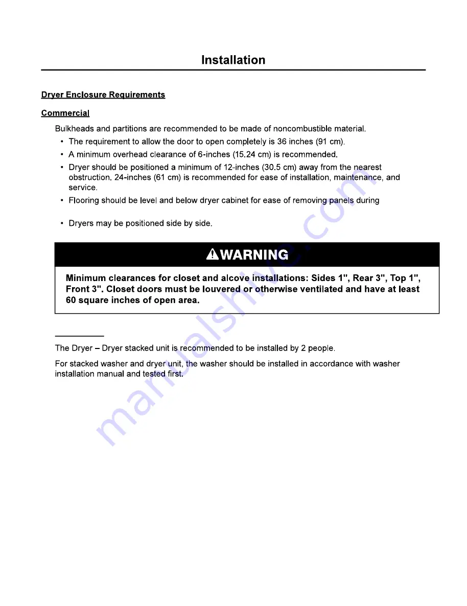 Laundrylux Wascomat Encore DLHF0315CEMI Installation Manual Download Page 15