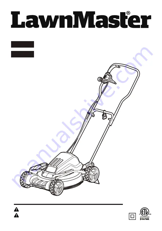 LawnMaster ME1218X Operator'S Manual Download Page 1