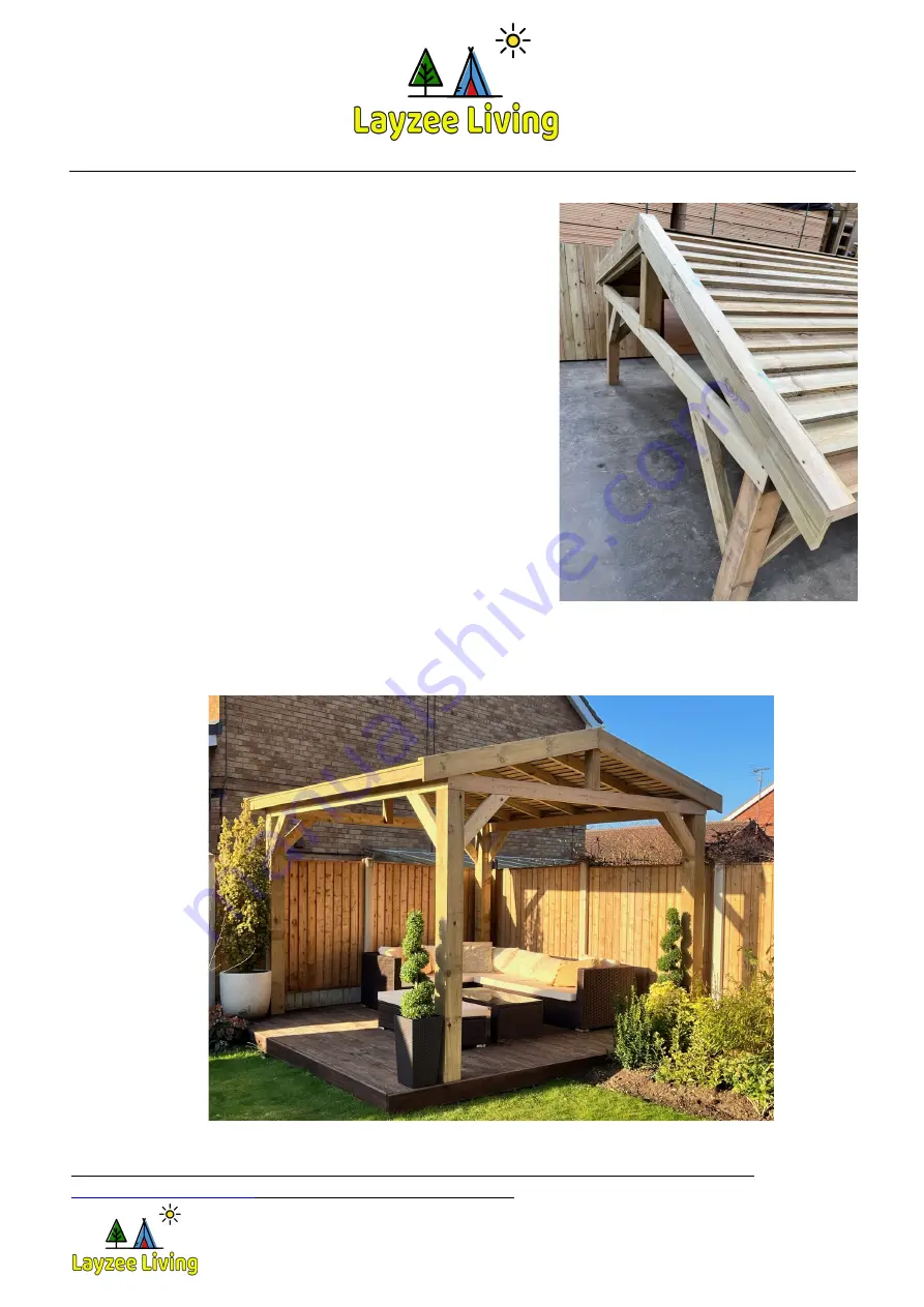 Layzee Living Extra Heavy Duty Timber Gazebo Assembling Instructions Download Page 7