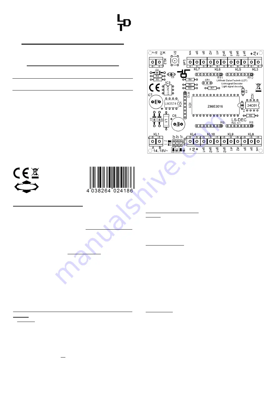 LDT LS-DEC-NMBS-F Operating Instruction Download Page 1