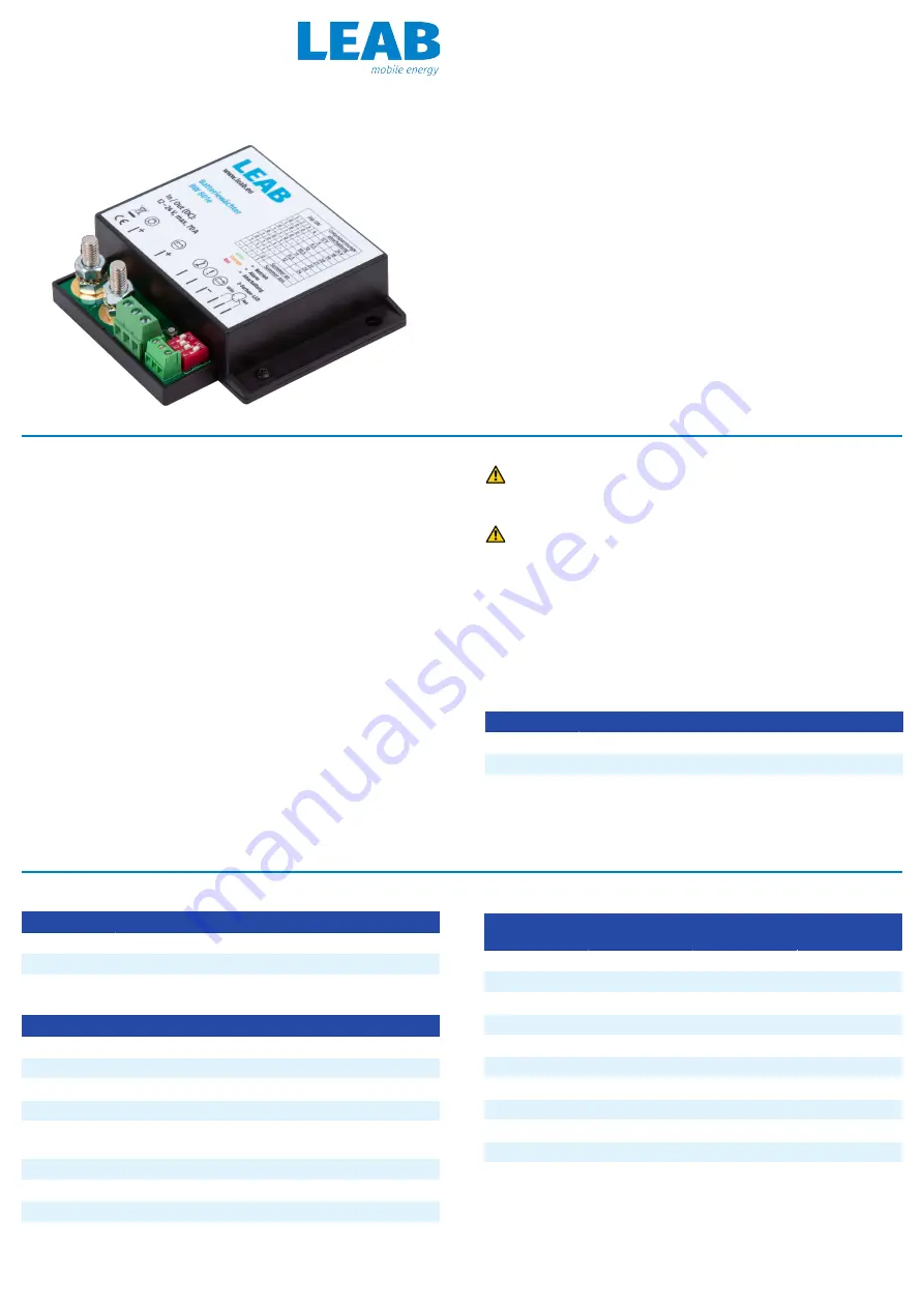 LEAB BW 801e Quick Start Manual Download Page 1