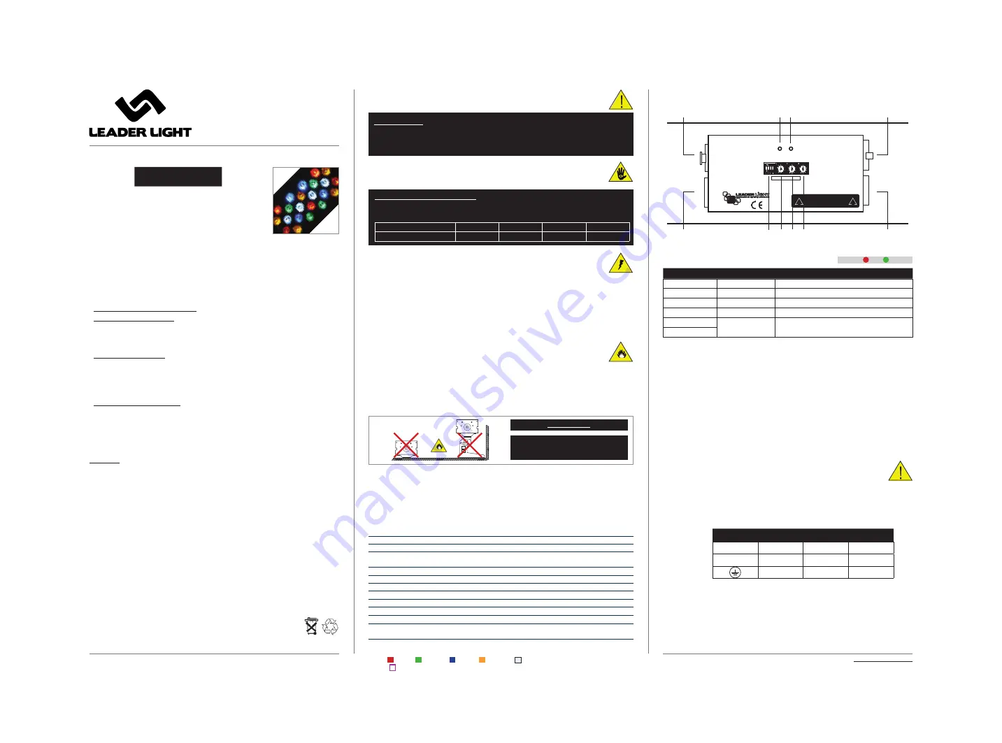 Leader Light LL STAGE WASH 600 User Manual Download Page 1