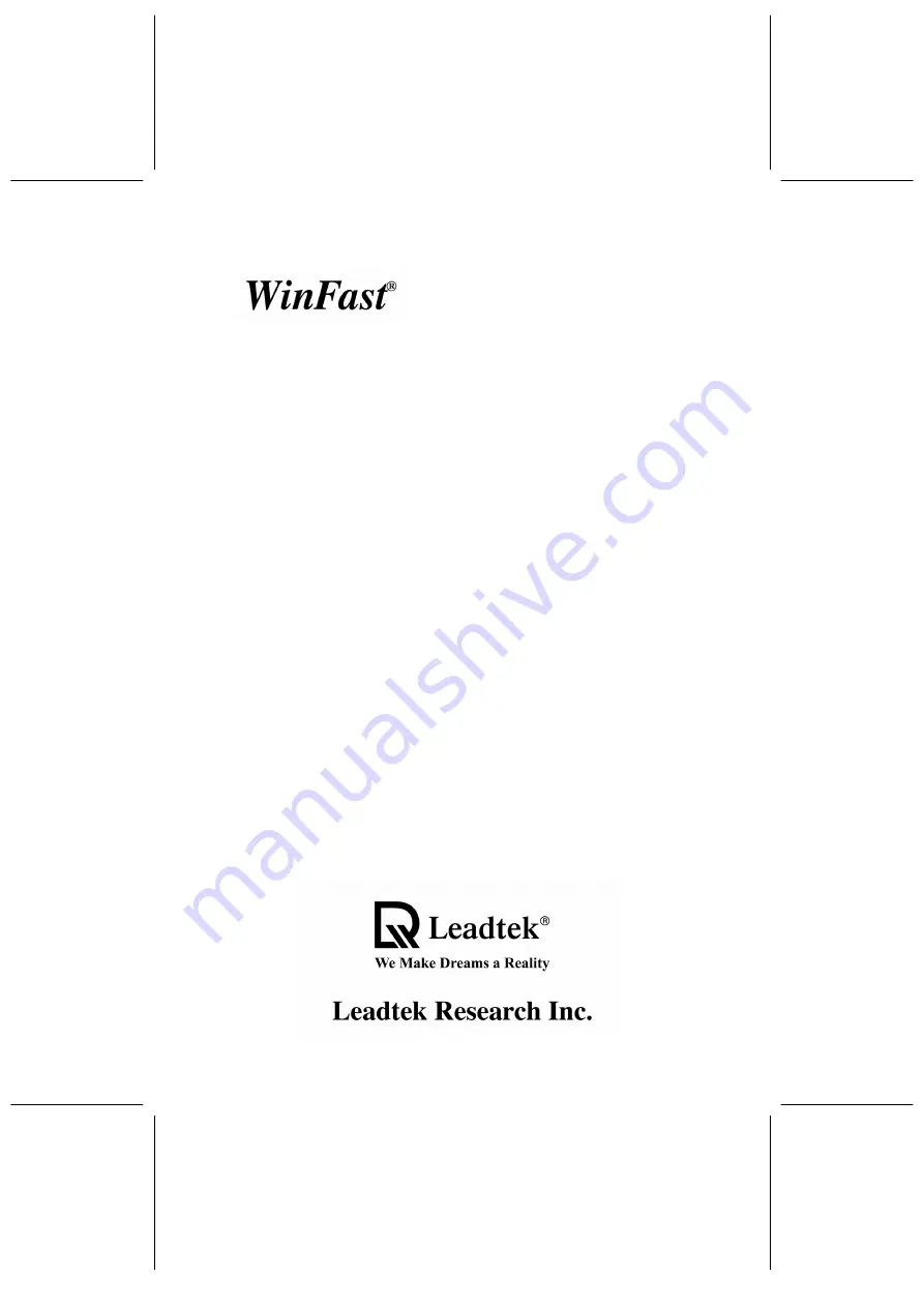 Leadtek WinFast K7NCR18 Series User Manual Download Page 1