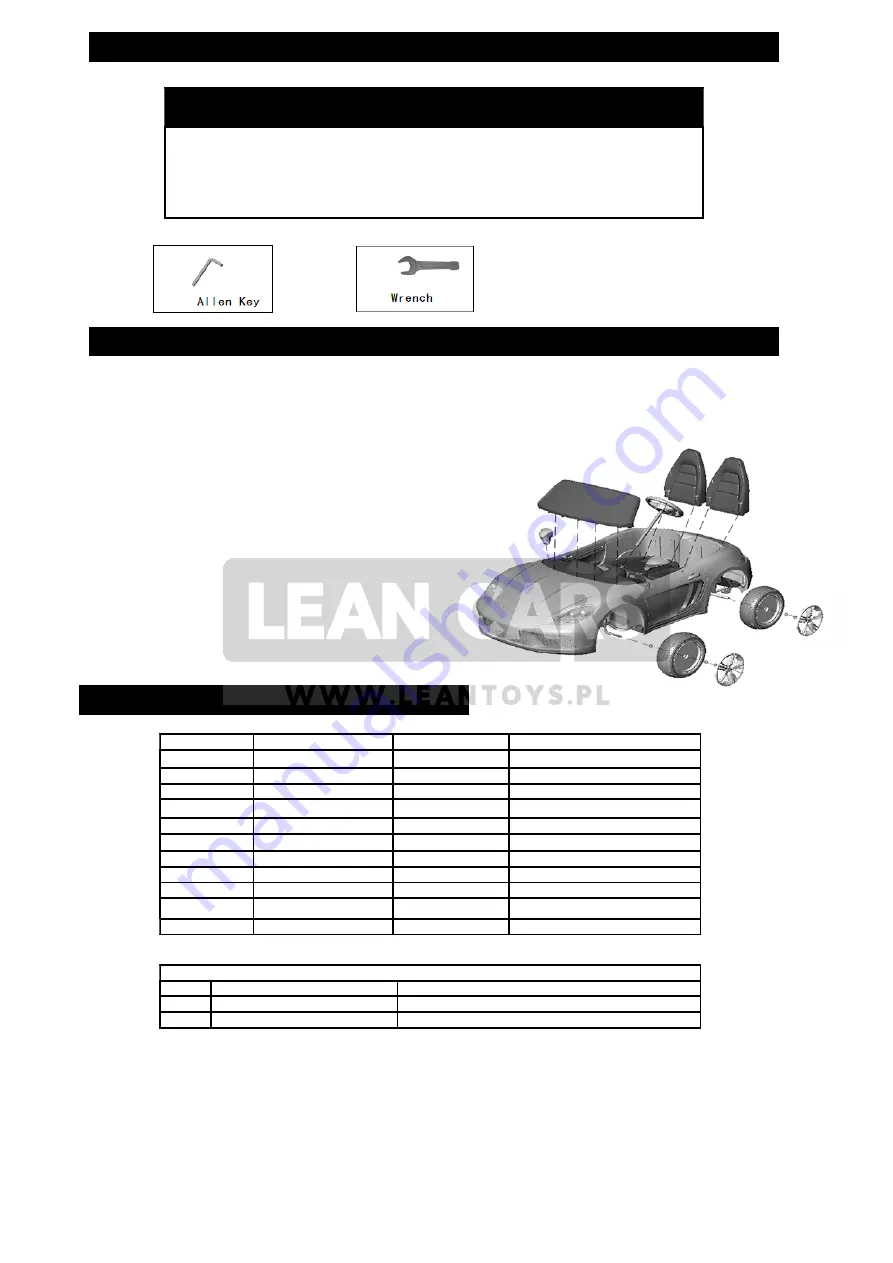 Lean Cars YSA021A Manual Instruction Download Page 2