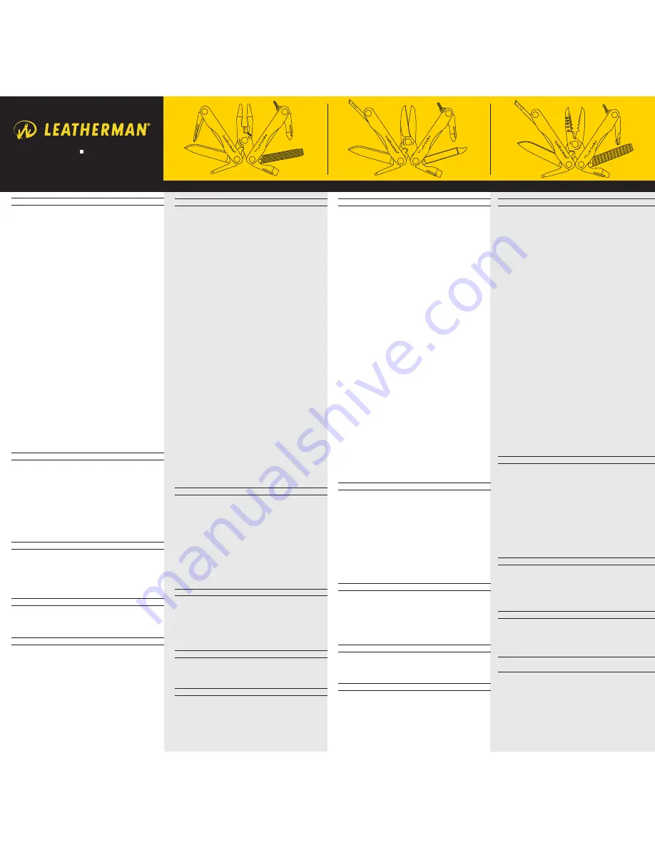 Leatherman Squirt S4 User Manual Download Page 1