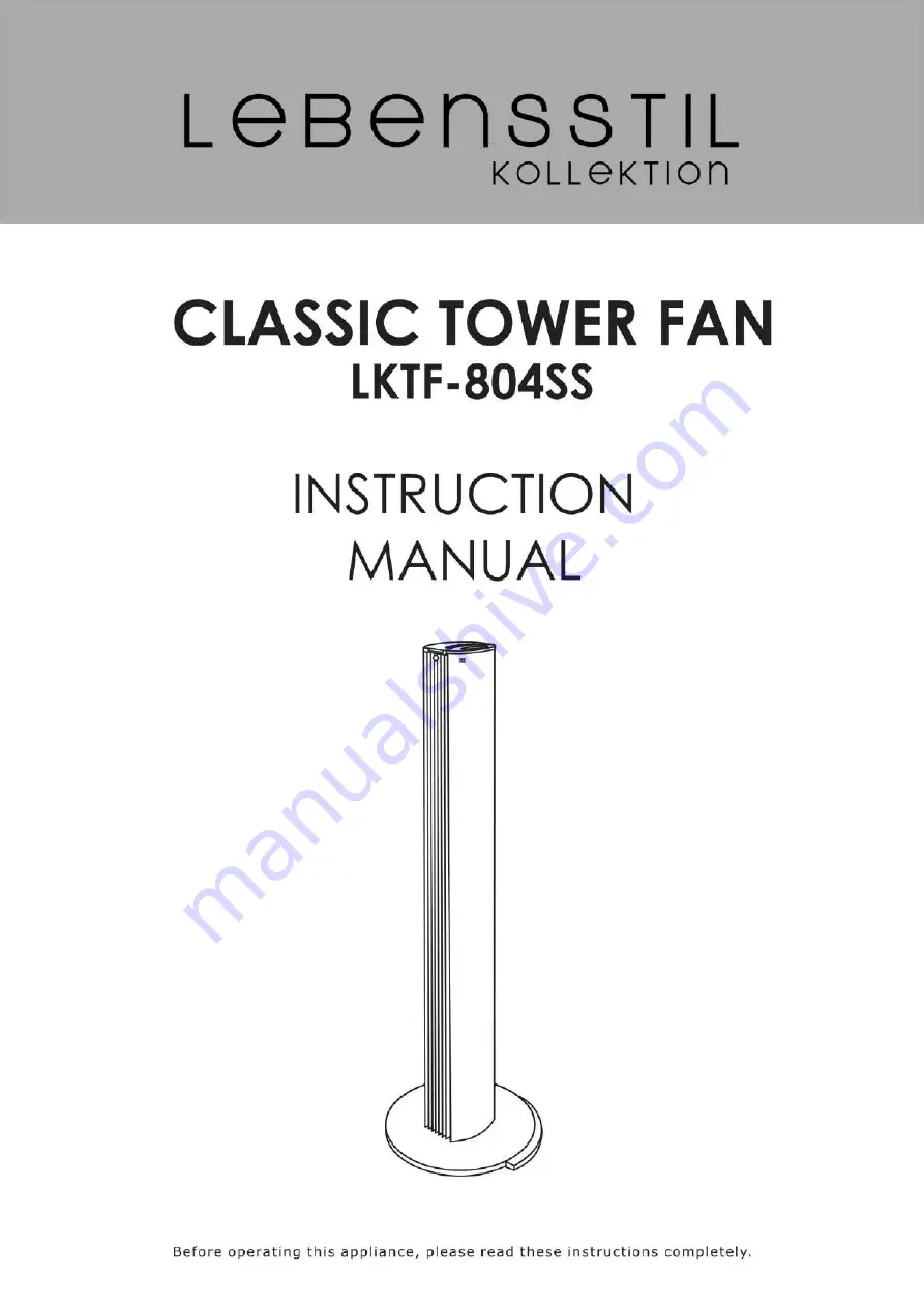 Lebensstil Kollektion LKTF-804SS Instruction Manual Download Page 1