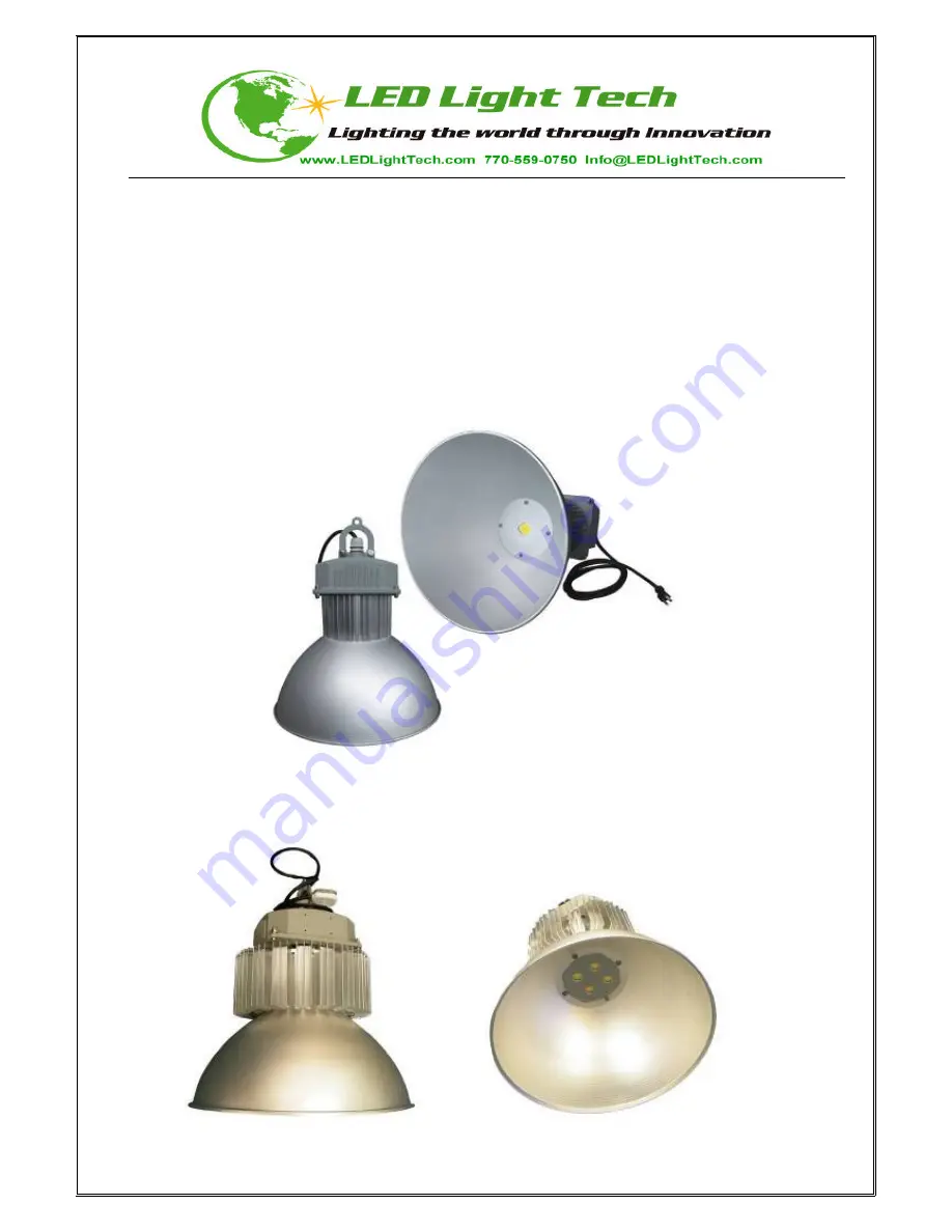 LED Light LED High Bay Light Fixture Скачать руководство пользователя страница 3