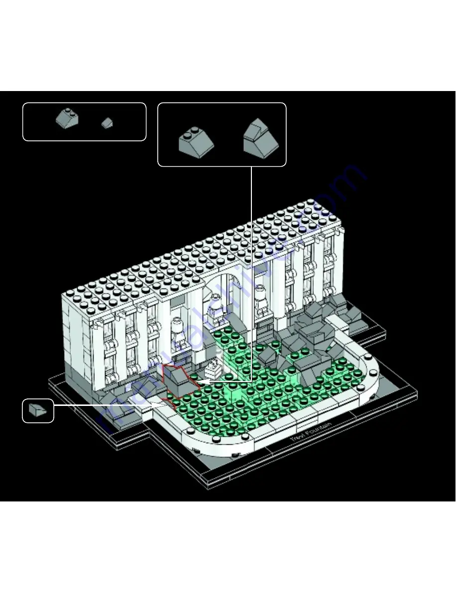 LEGO Architecture Trevi Fountain Building Instructions Download Page 109