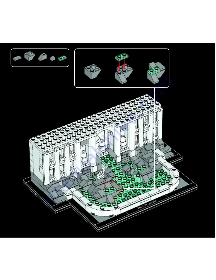 LEGO Architecture Trevi Fountain Building Instructions Download Page 115