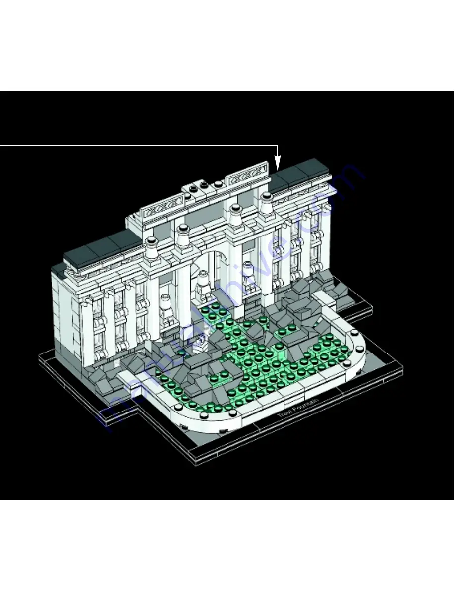 LEGO Architecture Trevi Fountain Building Instructions Download Page 140