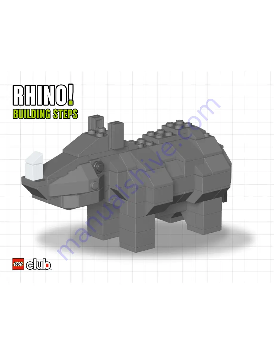 LEGO Club Rhino Building Instructions Download Page 1