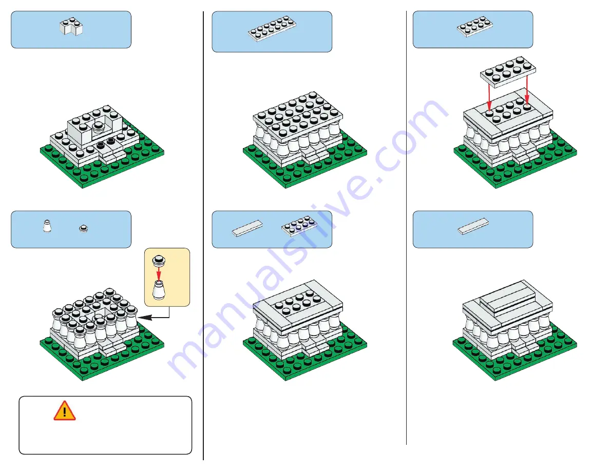 LEGO MONUMENTS ROADSHOW Capitol Building Assembly Instructions Manual Download Page 15