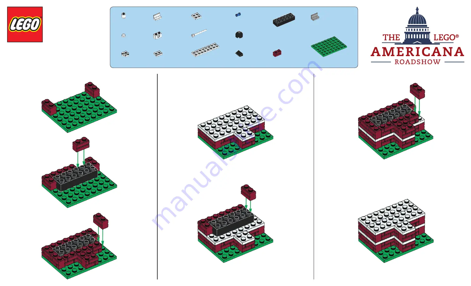 LEGO MONUMENTS ROADSHOW Capitol Building Assembly Instructions Manual Download Page 20