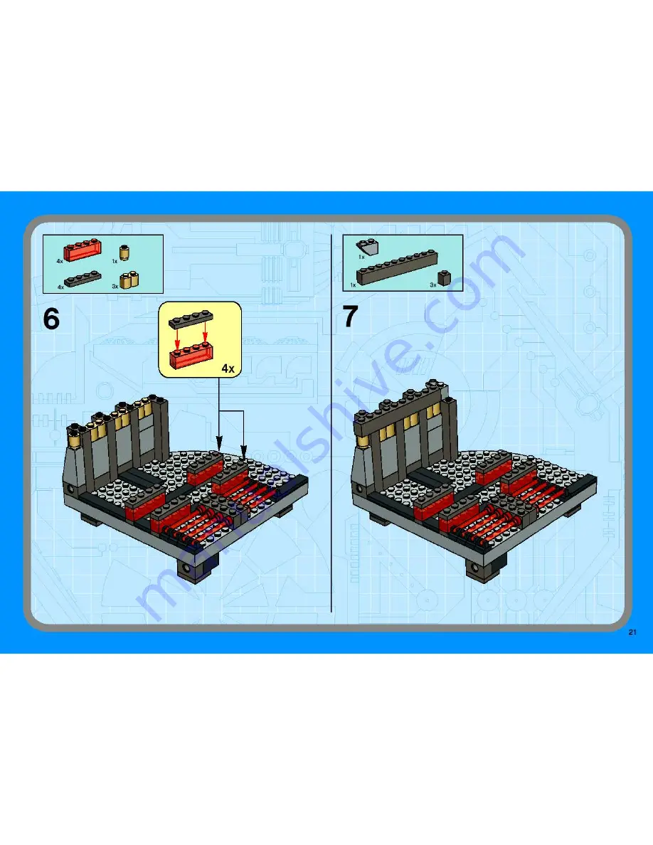 LEGO Star Wars Cloud City 10123 Building Instructions Download Page 21