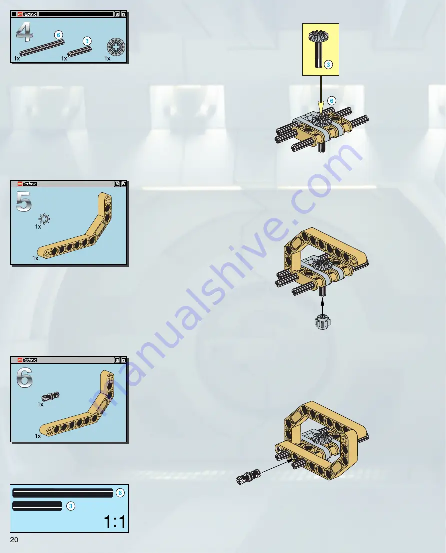 LEGO Technic 8001 Assembly Manual Download Page 20