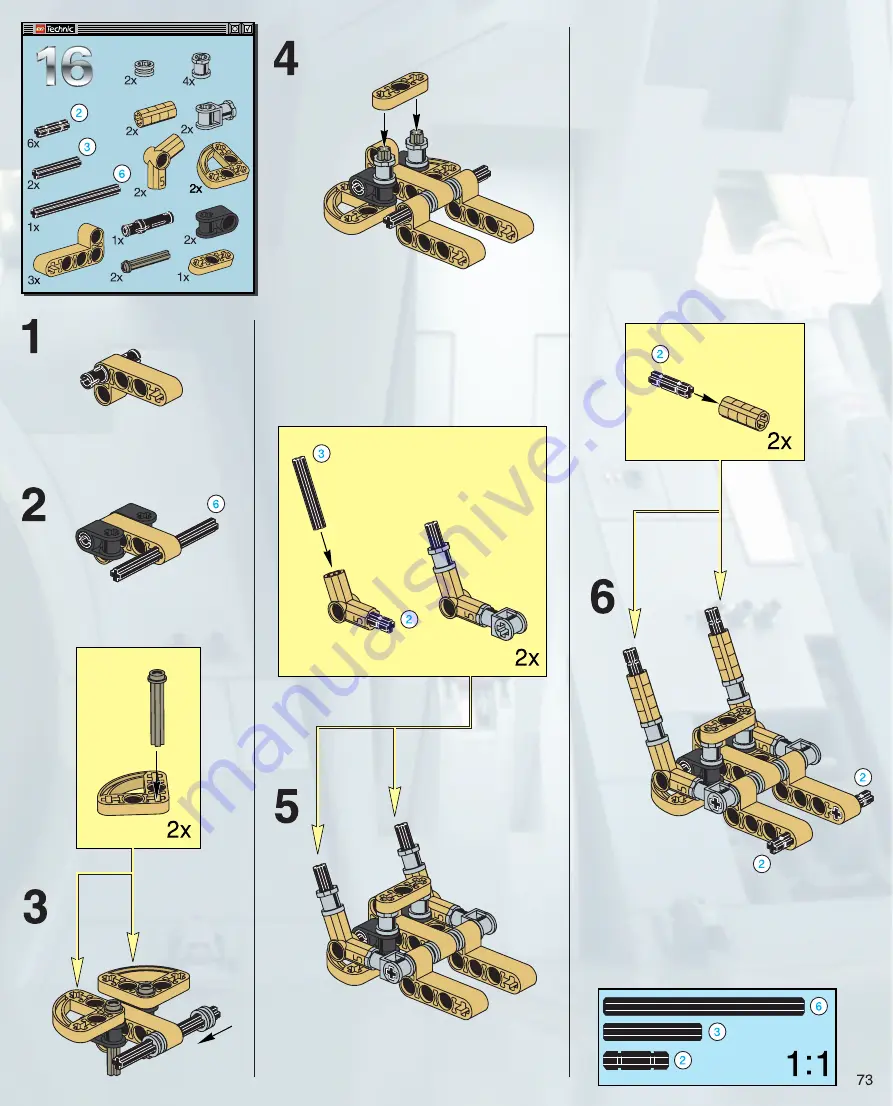 LEGO Technic 8001 Assembly Manual Download Page 73