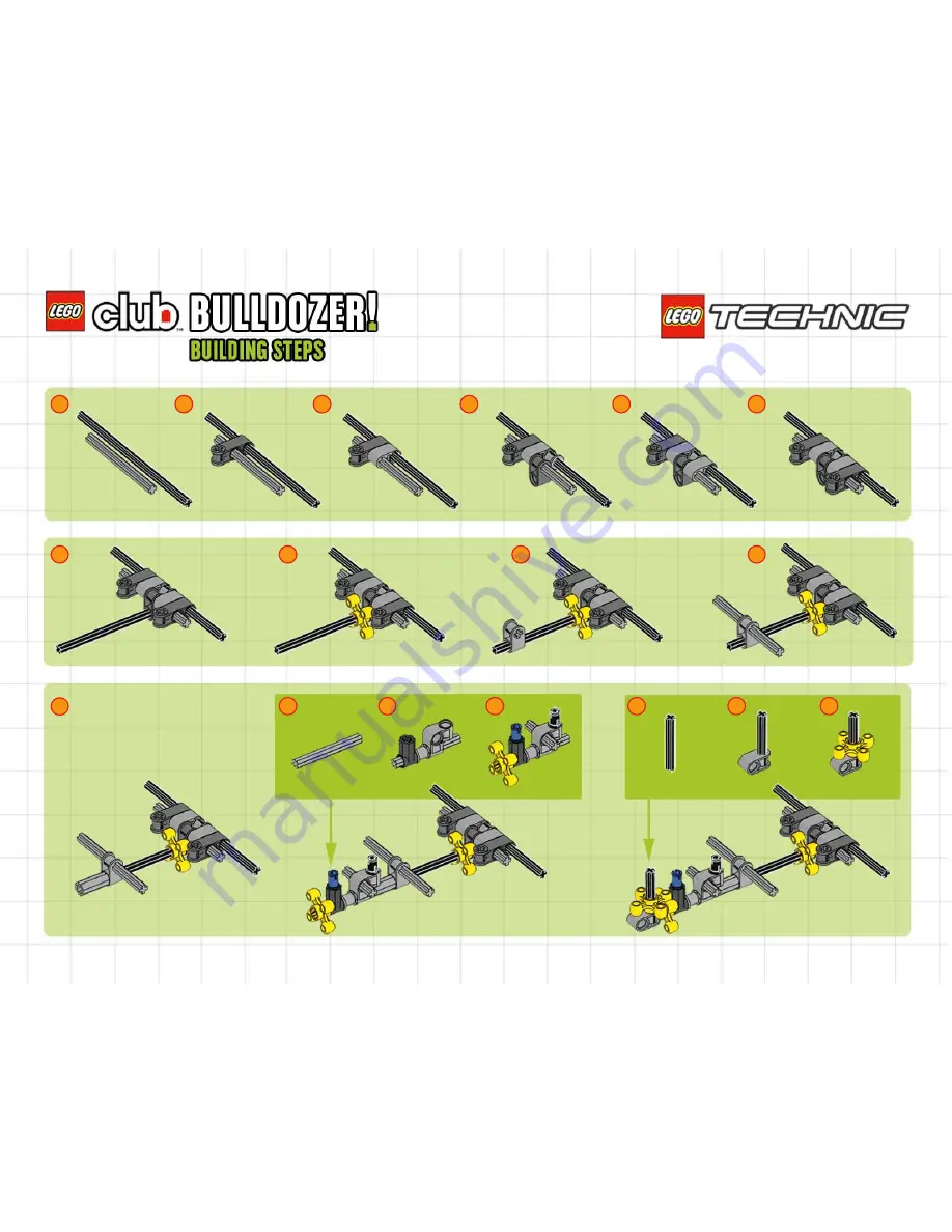 LEGO Technic Bulldozer Building Instructions Download Page 2