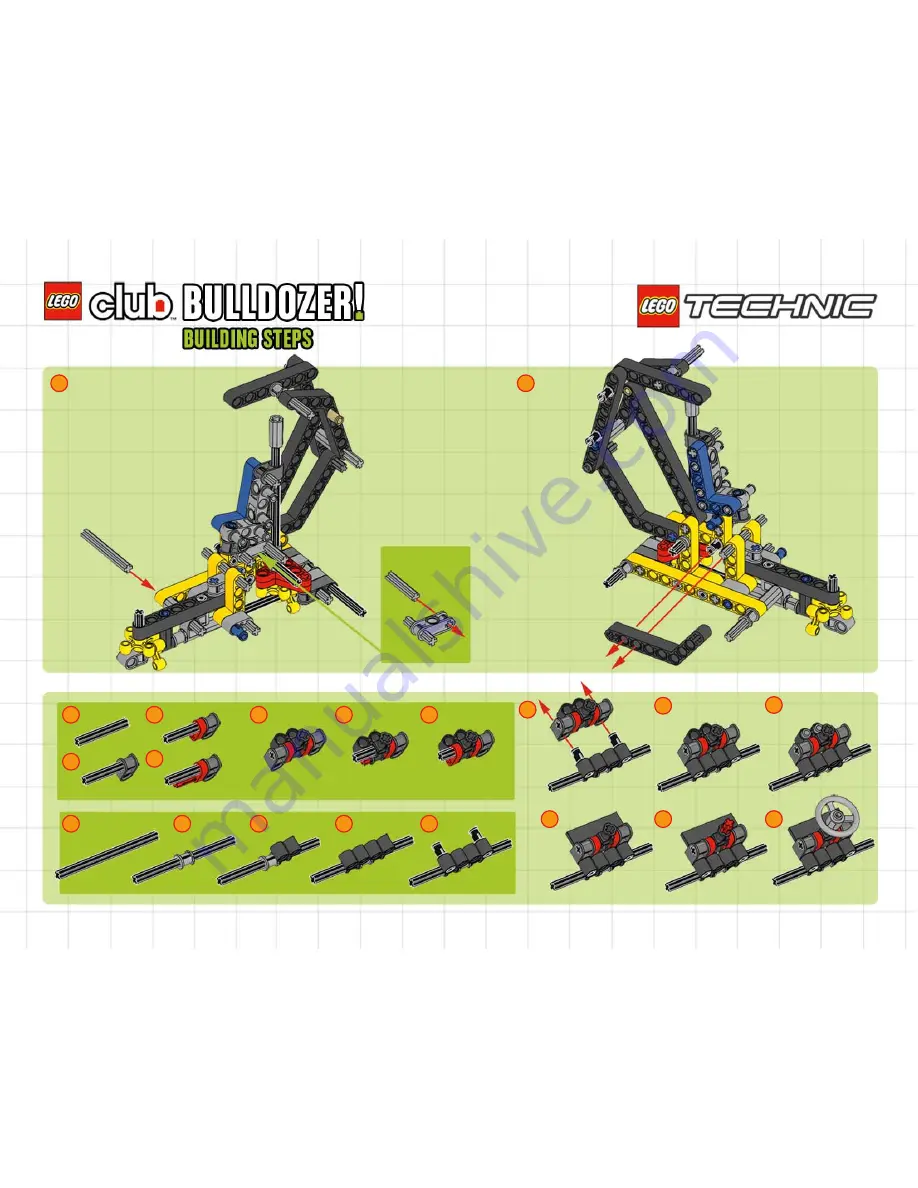 LEGO Technic Bulldozer Building Instructions Download Page 6