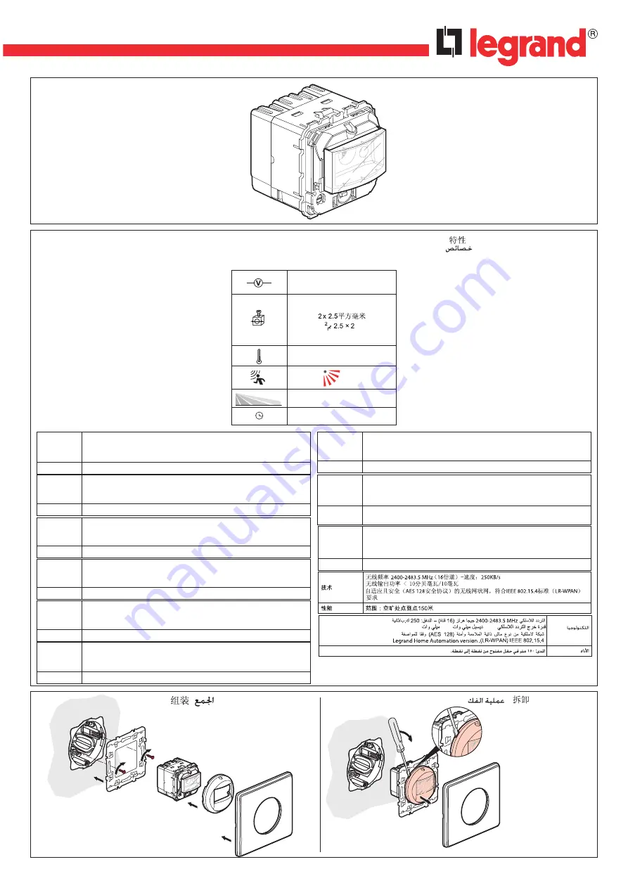 LEGRAND 0 663 36 Quick Manual Download Page 1