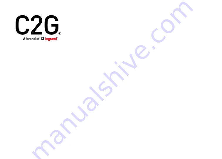 LEGRAND C2G 30011 Manual Download Page 1