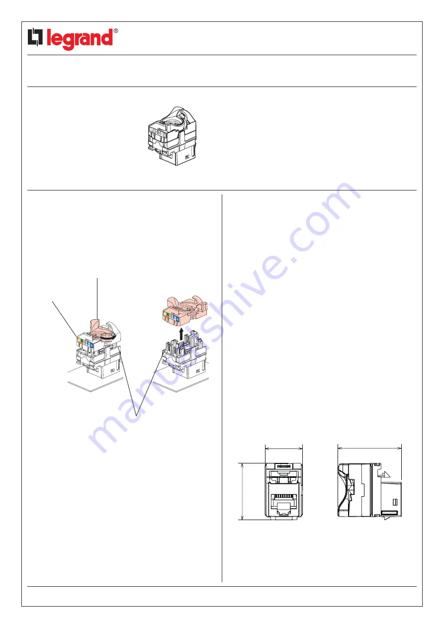 LEGRAND Keystone RJ 45 Technical Data Sheet Download Page 1