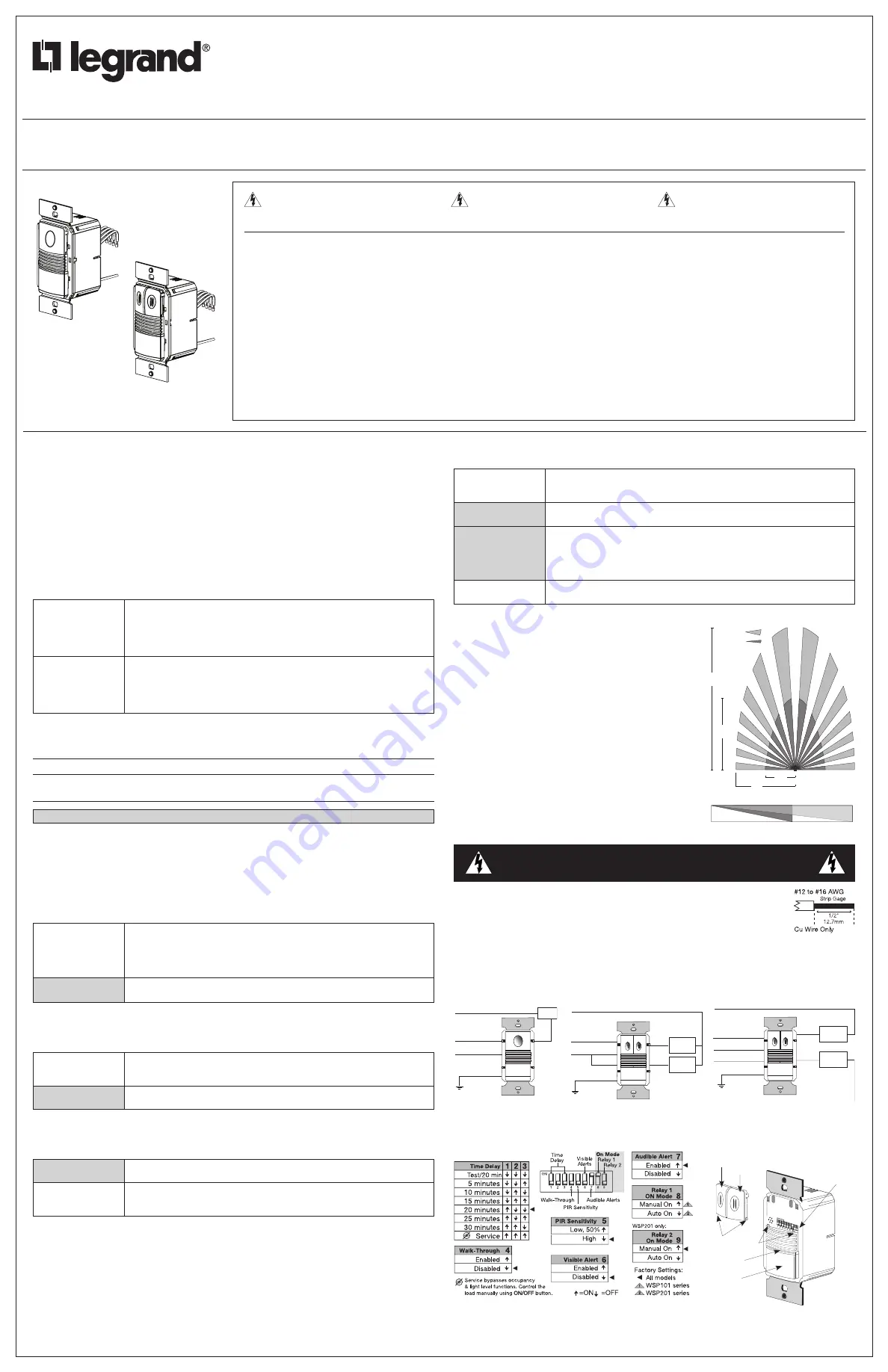 LEGRAND Pass & Seymour WSP101 Installation Instructions Download Page 1