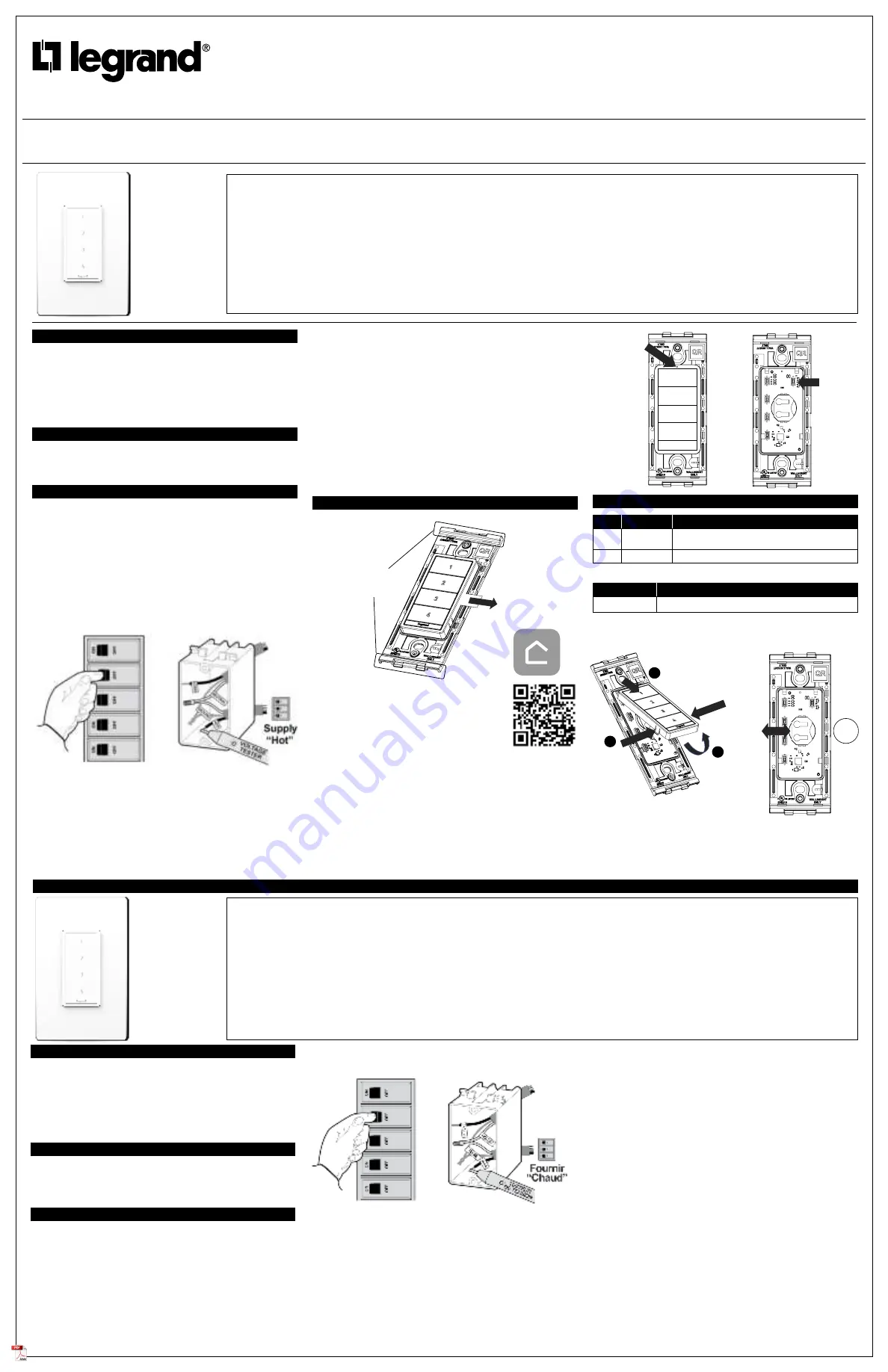 LEGRAND Radiant WNRCB40 Скачать руководство пользователя страница 1