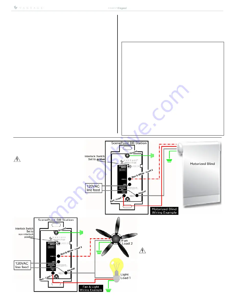 LEGRAND VANTAGE RadioLink EasyTouch II ScenePoint DR Скачать руководство пользователя страница 3