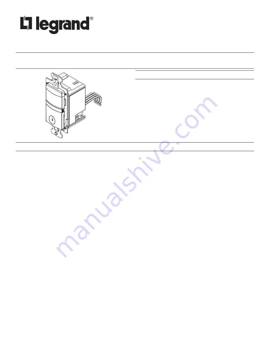 LEGRAND Wattstopper RH-250 Description And Operation Download Page 1