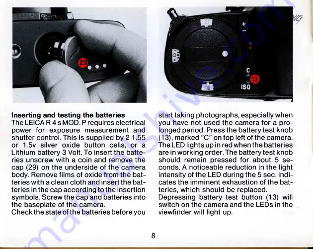 Leica R 4 s MOD. P Скачать руководство пользователя страница 9