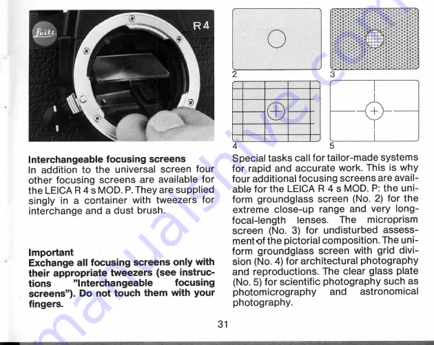 Leica R 4 s MOD. P Instructions Manual Download Page 32