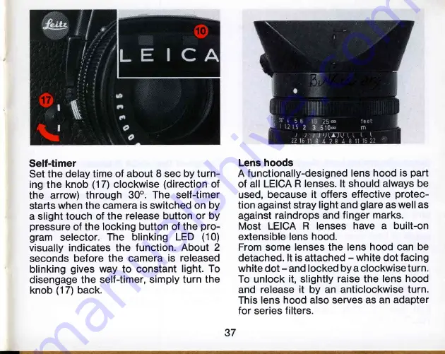 Leica R 4 s MOD. P Instructions Manual Download Page 38