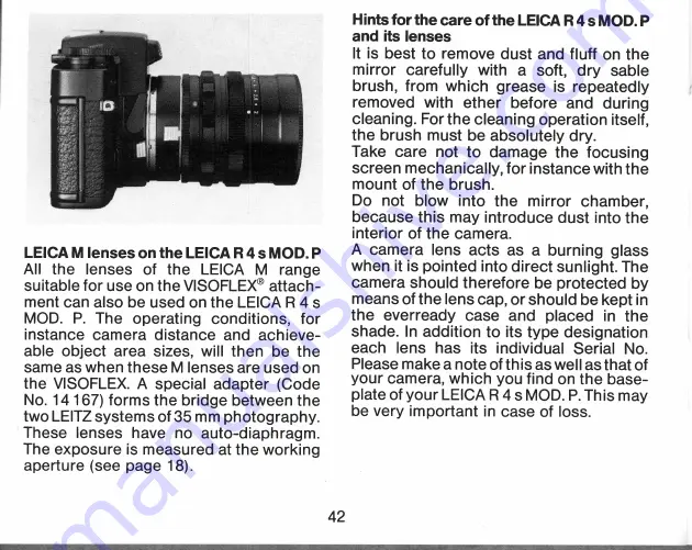 Leica R 4 s MOD. P Instructions Manual Download Page 43