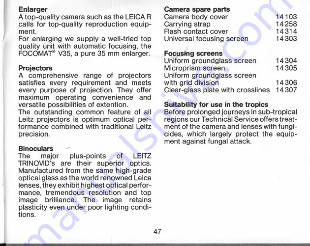 Leica R 4 s MOD. P Instructions Manual Download Page 48