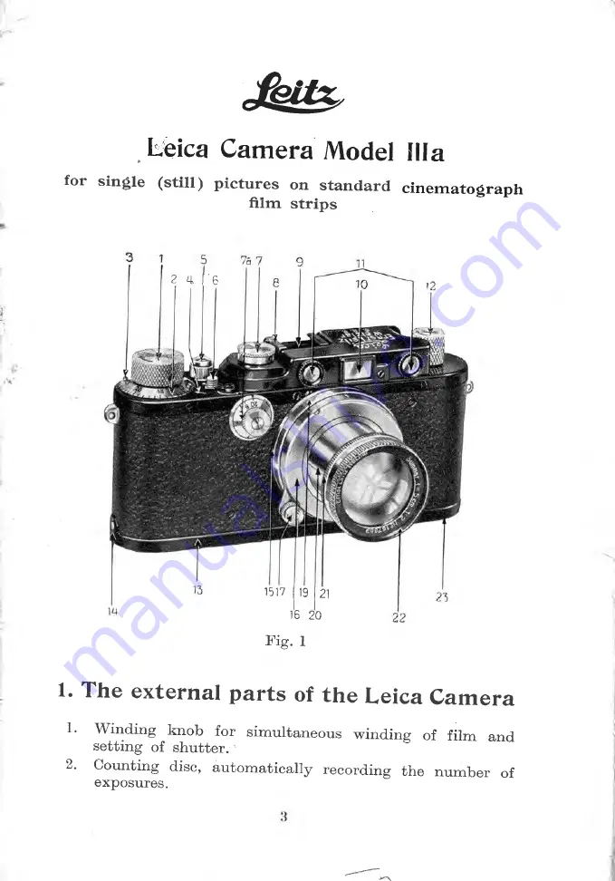 LEITZ Leica IIIa User Manual Download Page 1