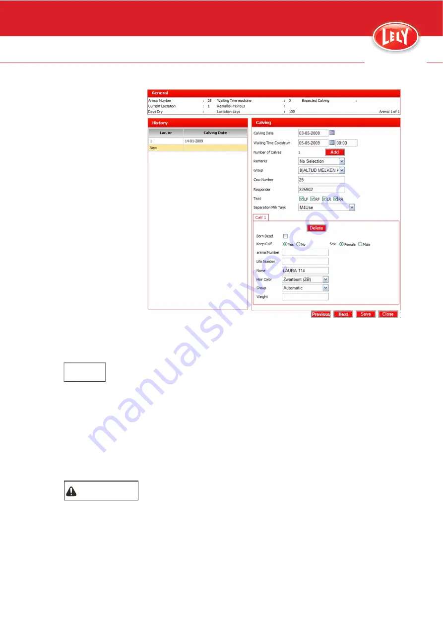 LELY 5.1103.0010 Operator'S Manual Download Page 163