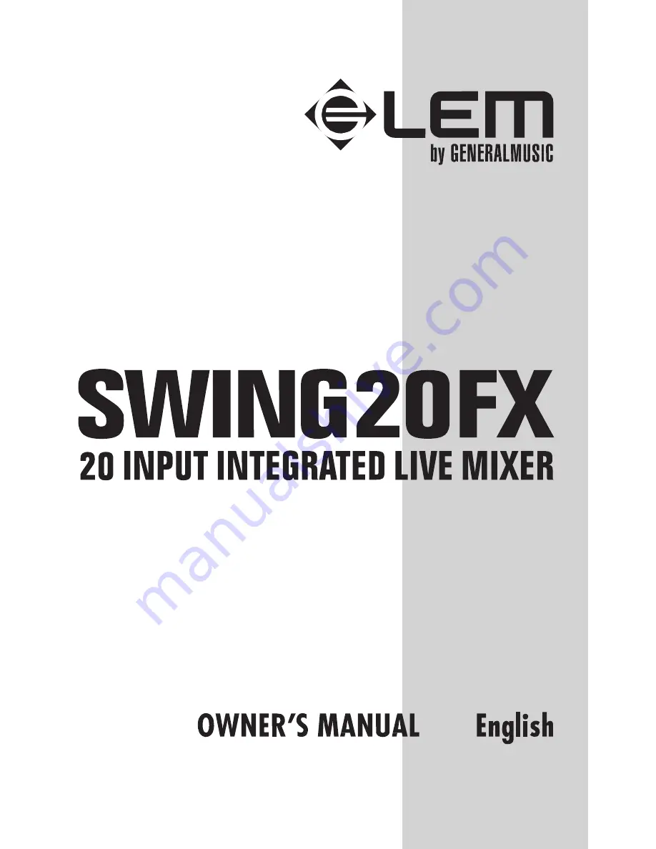 LEM SWING 20FX Скачать руководство пользователя страница 1