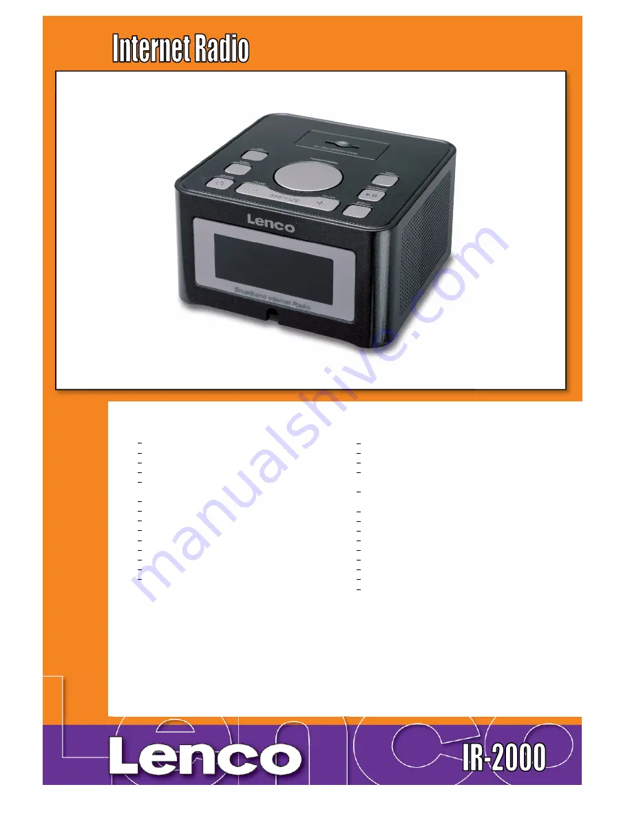 LENCO IR-2000 Brochure Download Page 1