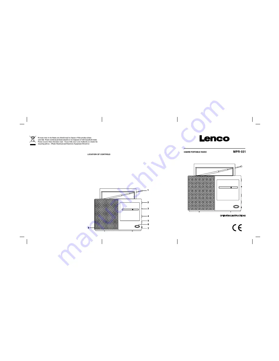 LENCO MPR-031 Operating Instructions Download Page 1