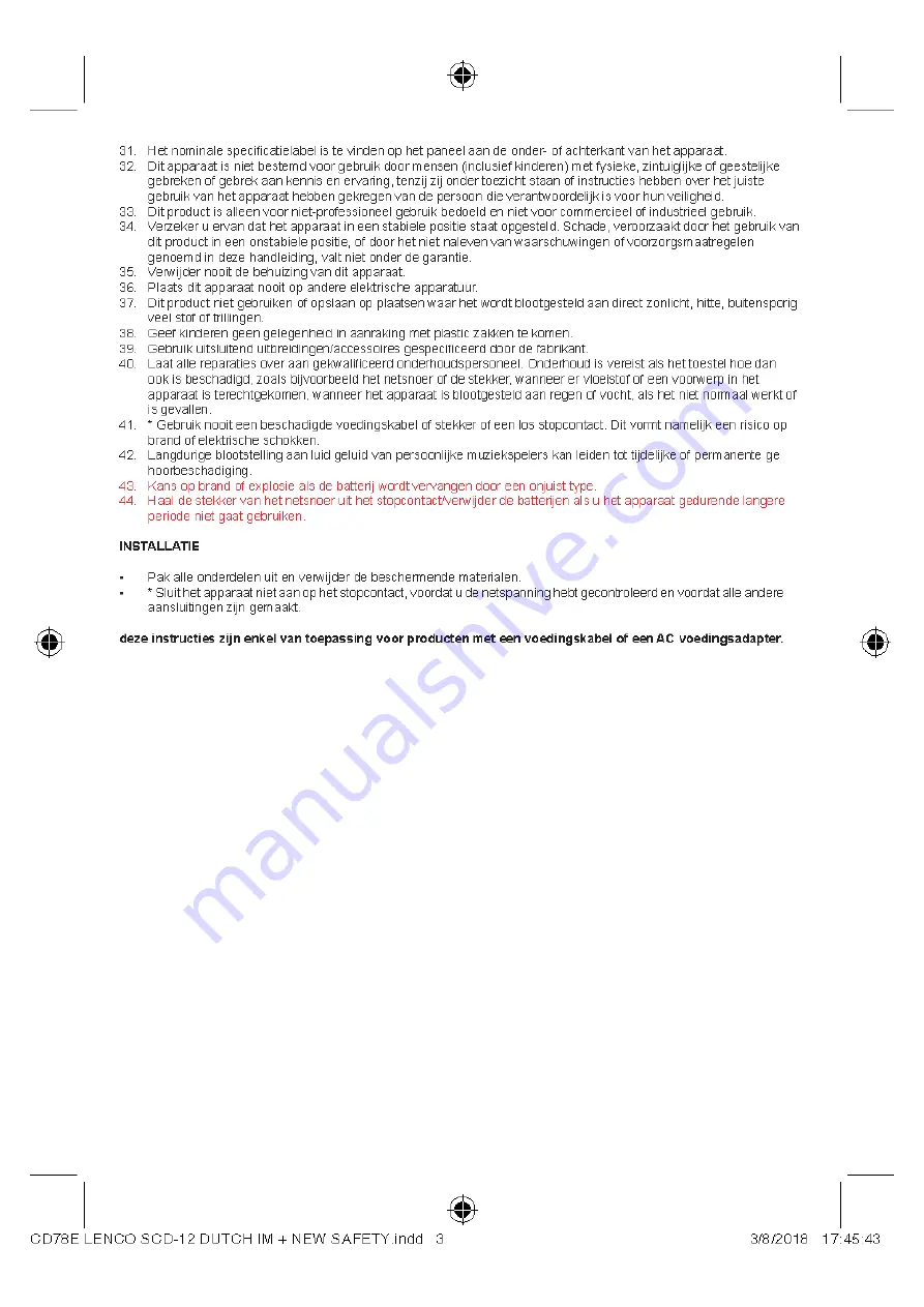 LENCO SCD-12 Instruction Manual Download Page 39