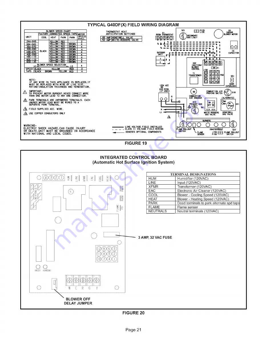 Lennox G40DF(X)-24A-045 Installation Instructions Manual Download Page 21