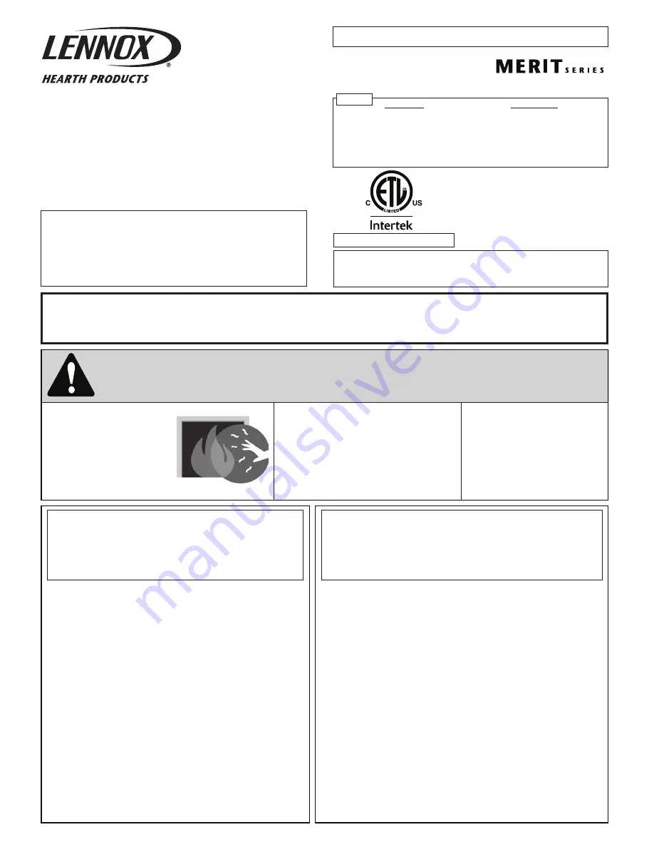 Lennox Merit MLDVTCD-35NE-FB Installation Instructions Manual Download Page 1