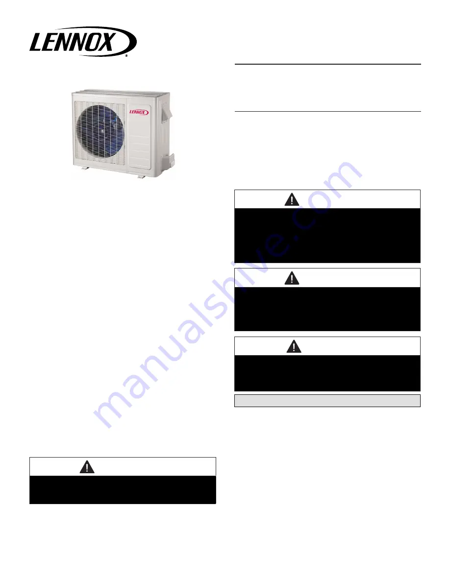 Lennox MWMA009S4-*P Скачать руководство пользователя страница 1