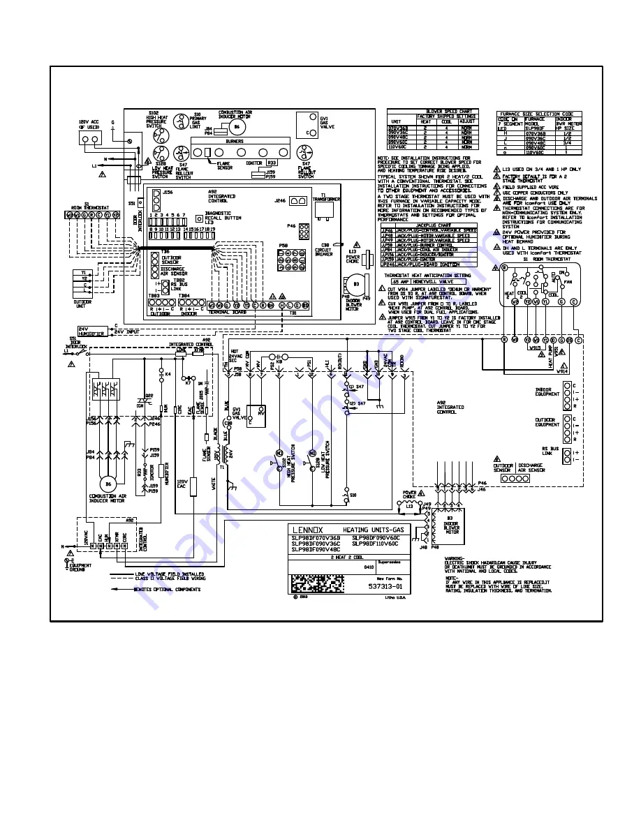 Lennox SLP98DF070XV36B Handbook Download Page 61